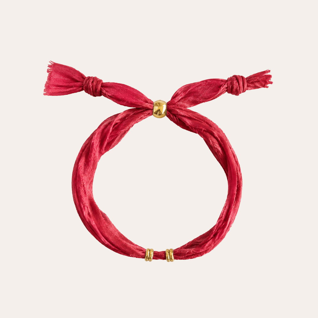 heylove PULSERAS PULSERA SEDA PARA PERSONALIZAR RUBÍ