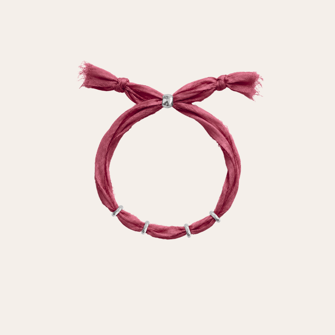 heylove PULSERAS PULSERA SEDA PARA PERSONALIZAR RUBÍ