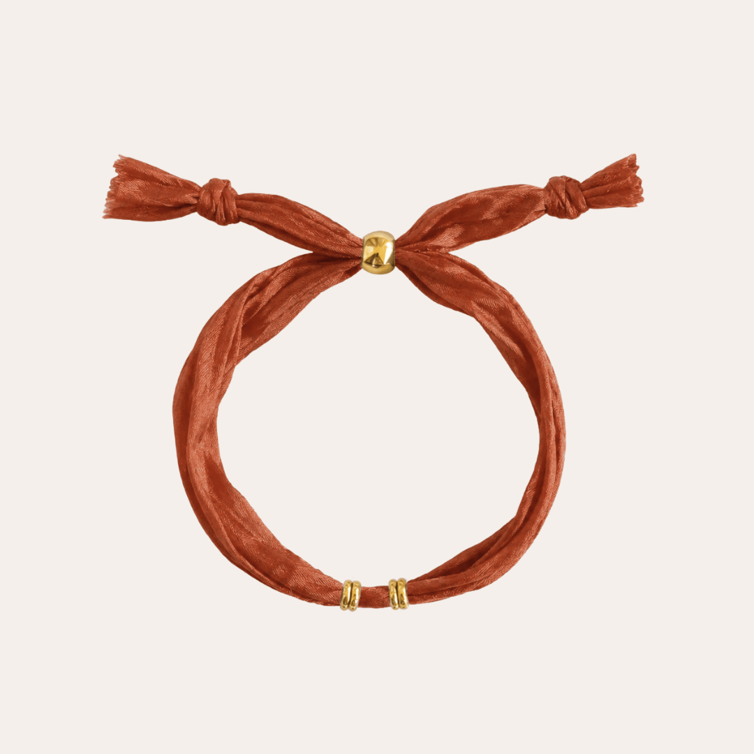 heylove PULSERAS PULSERA SEDA PARA PERSONALIZAR TERRACOTA