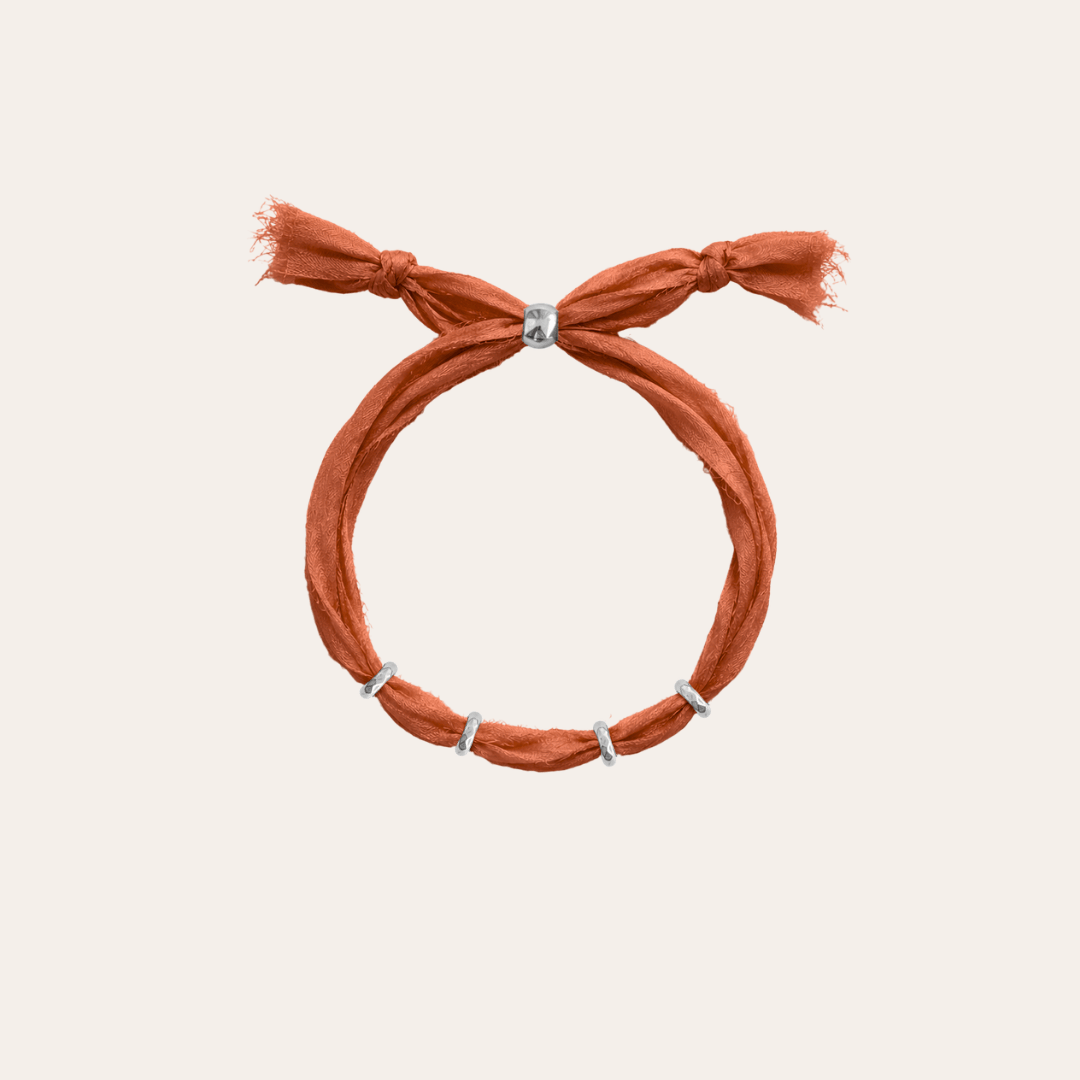 heylove PULSERAS PULSERA SEDA PARA PERSONALIZAR TERRACOTA