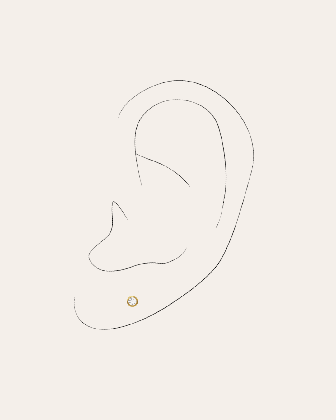 heylovePendiente de perforación ABRIL CRISTAL 2 MM ORO