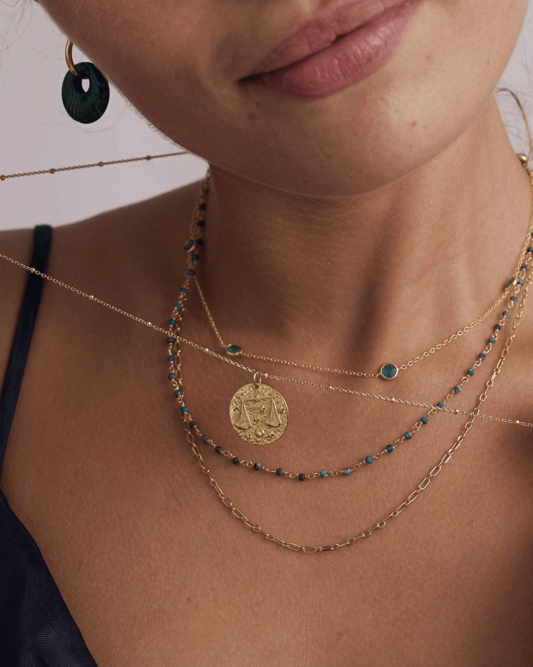 COLLARESheyloveCollar Libra plata bañada en oro | heylove