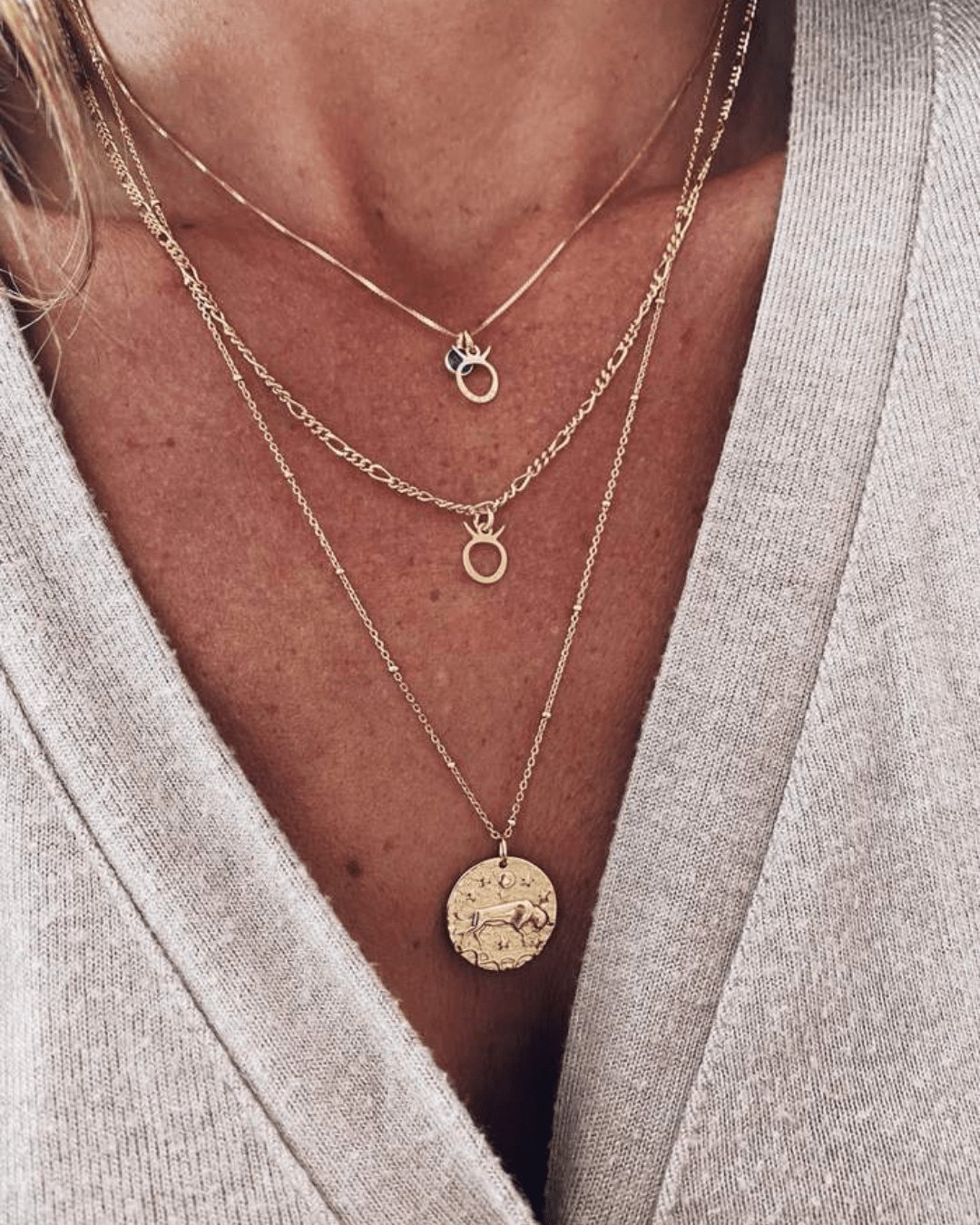 COLLARESheyloveCollar Tauro plata bañada en oro | heylove