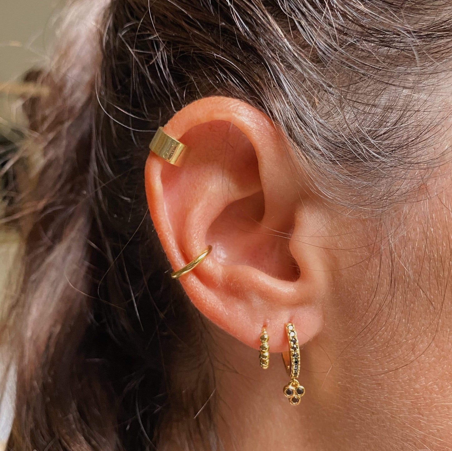 LAST CHANCEheyloveMini hoops clover oro | heylove