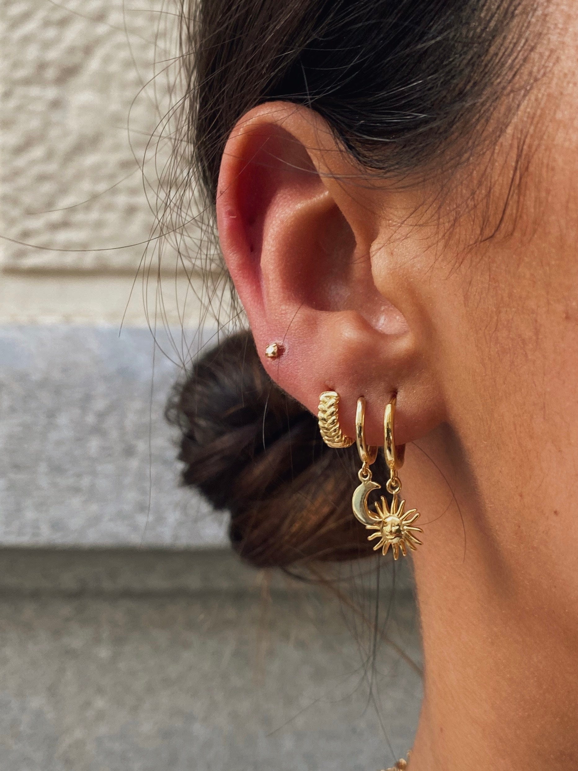 PENDIENTESheylovePendientes mini hoops sun | heylove