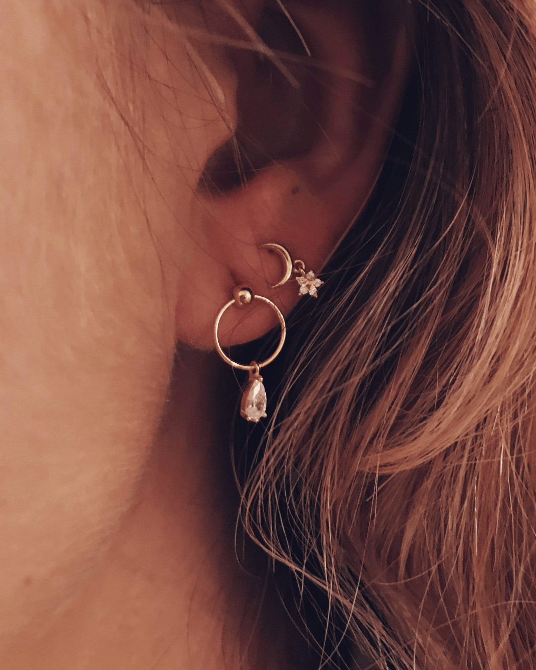 PENDIENTESheylovePendientes moon and star | heylove