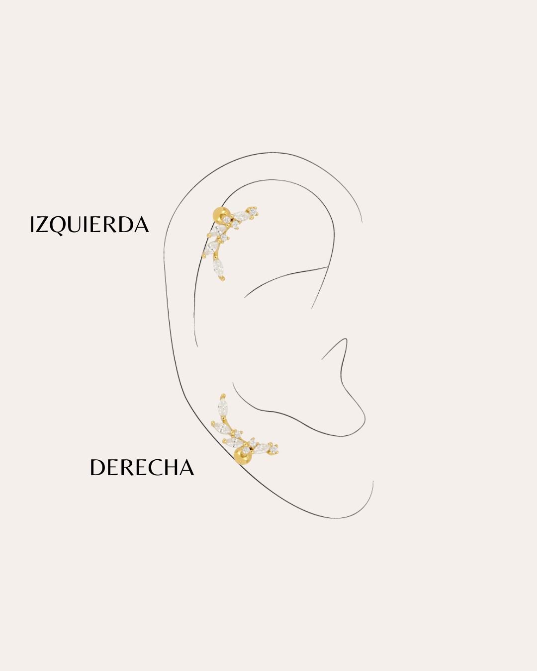 PENDIENTESheylovePiercing branch oro | heylove