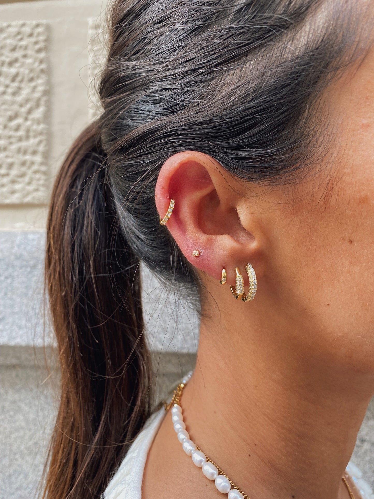 PIERCINGheylovePendiente mini thin CZ hoops | heylove