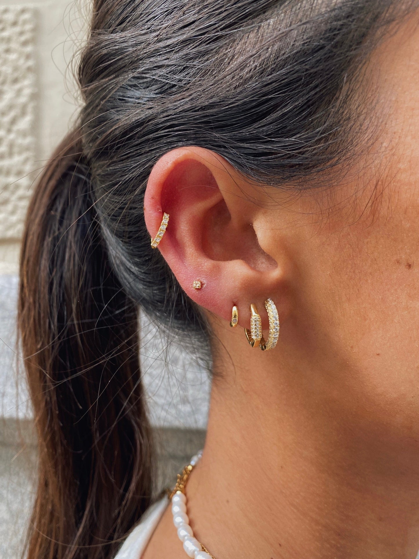 PIERCINGheylovePendiente mini thin CZ hoops | heylove