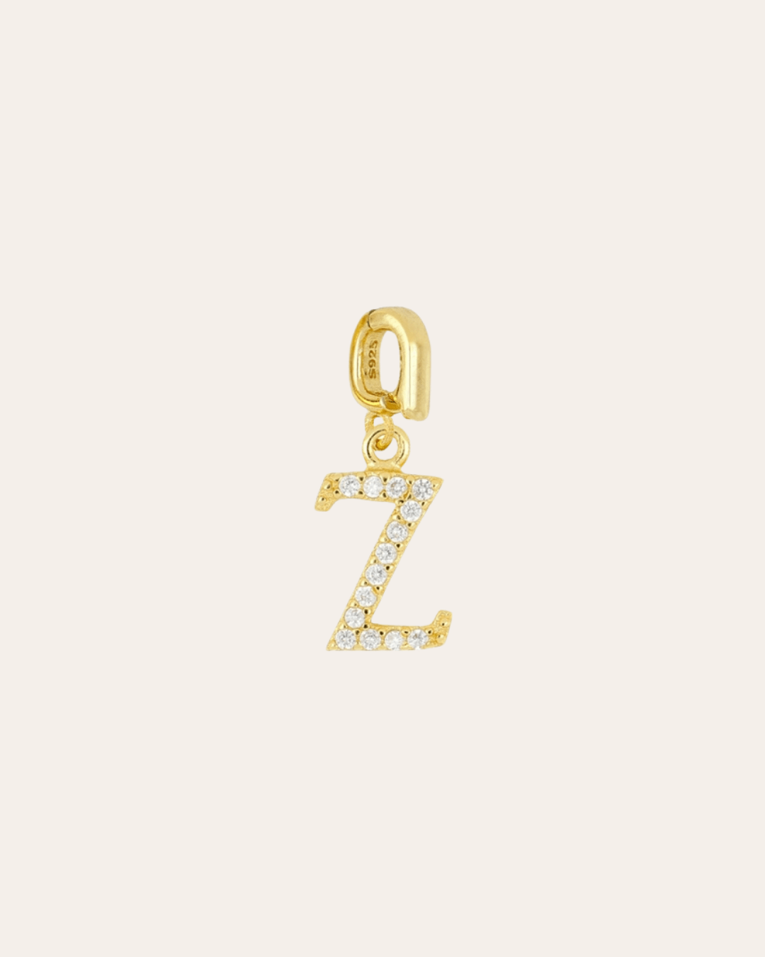 INITIAL CZ CHARM - GOLD