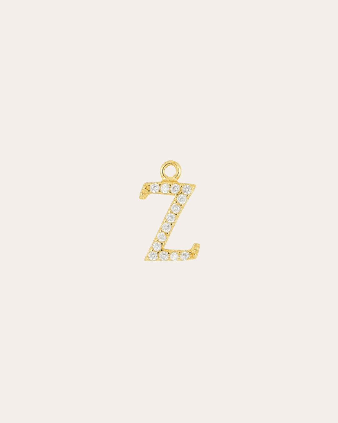 INITIAL CZ CHARM - GOLD