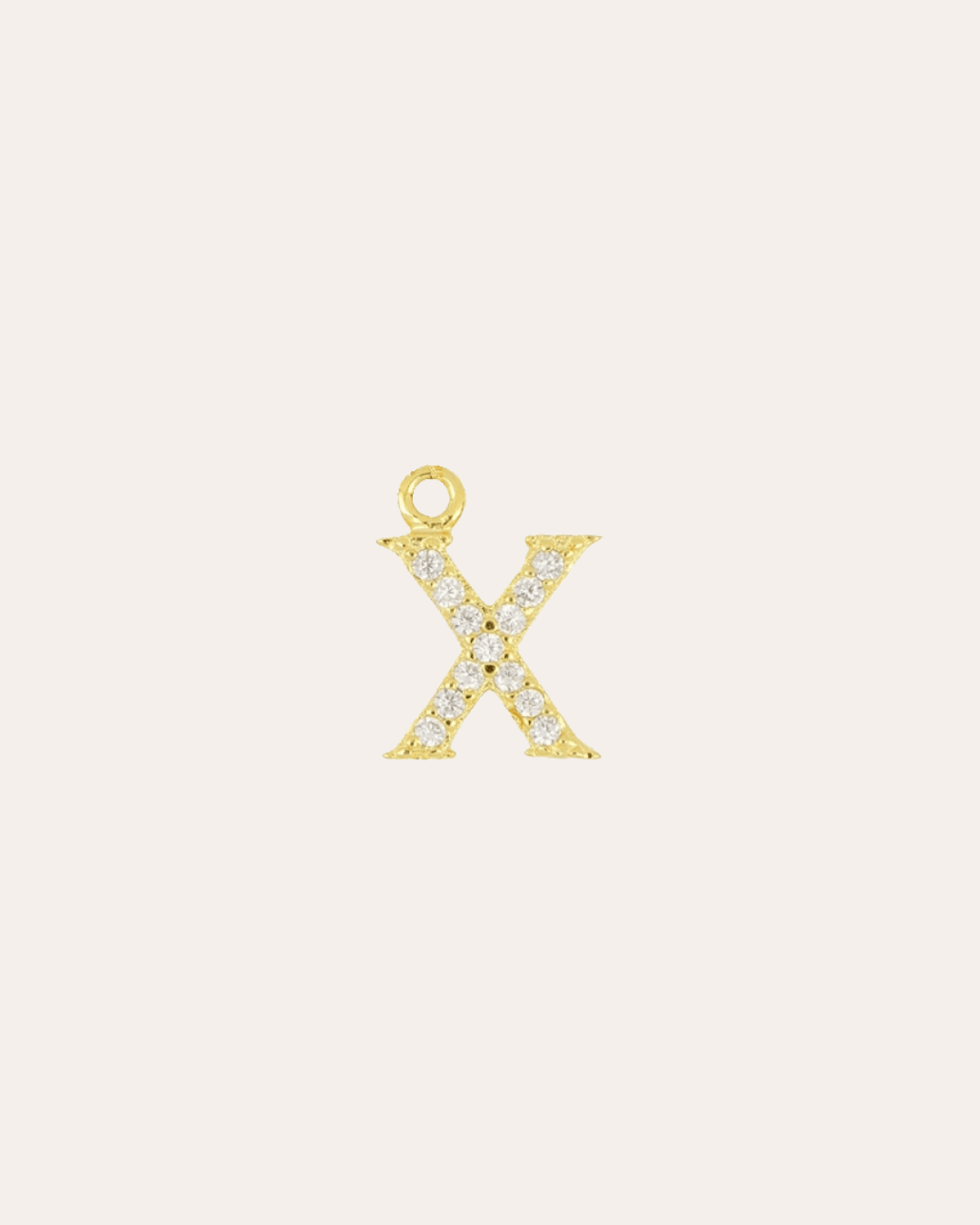 INITIAL CZ CHARM - GOLD