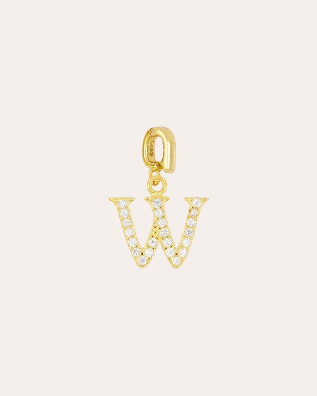INITIAL CZ CHARM - GOLD