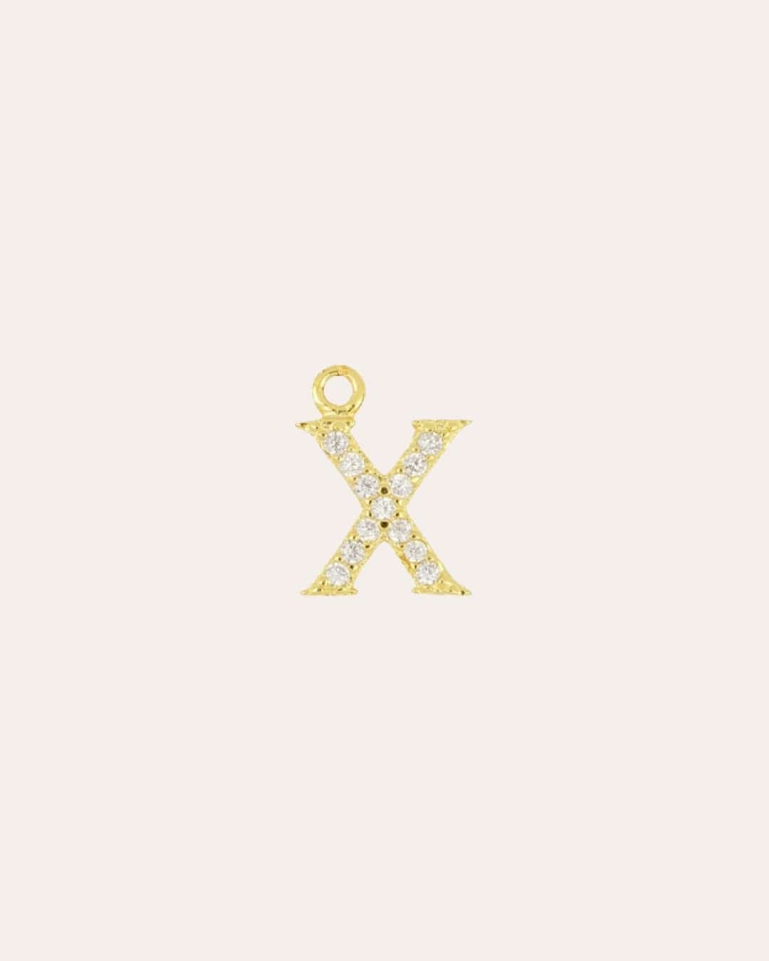 INITIAL CZ CHARM - GOLD