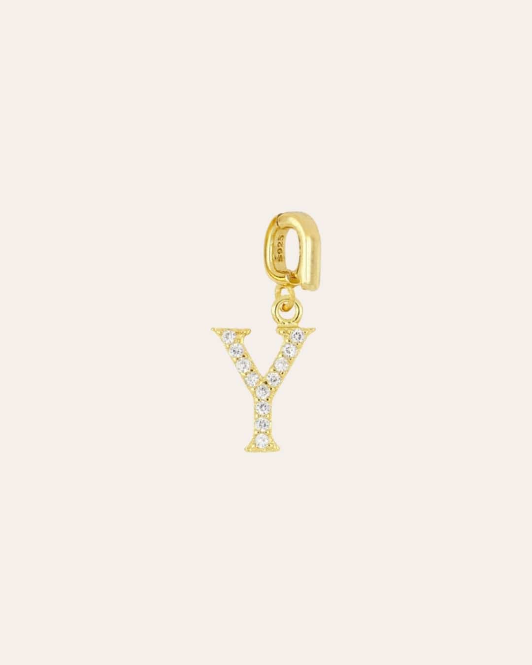 INITIAL CZ CHARM - GOLD