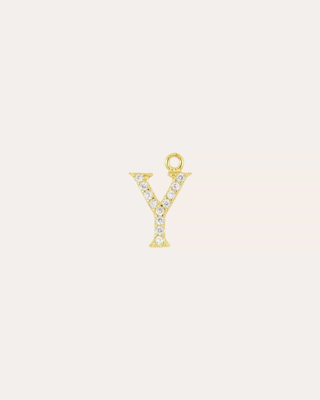 INITIAL CZ CHARM - GOLD