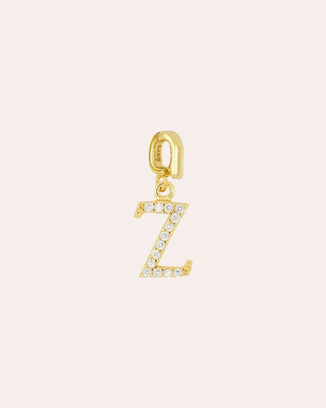 INITIAL CZ CHARM - GOLD