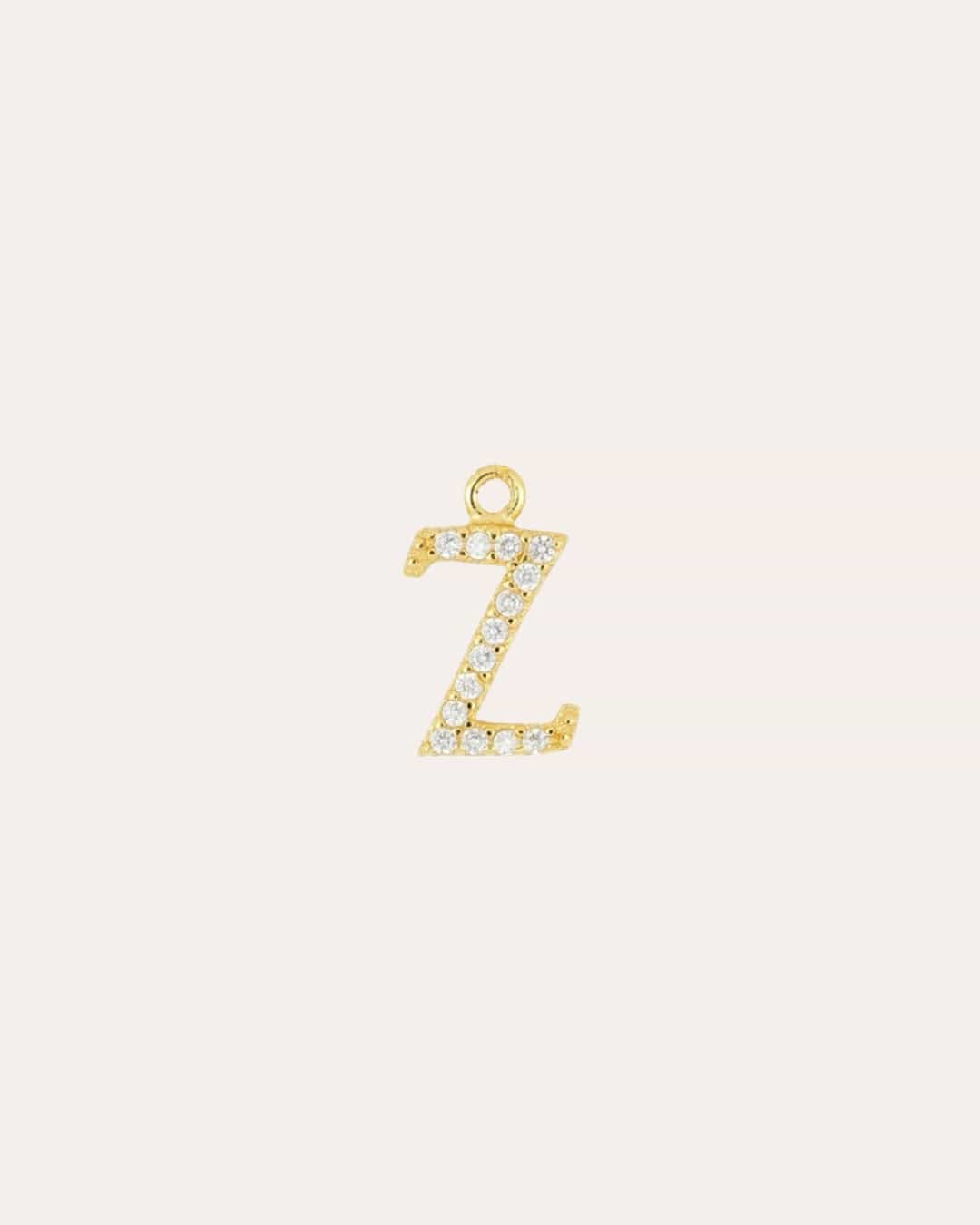 INITIAL CZ CHARM - GOLD