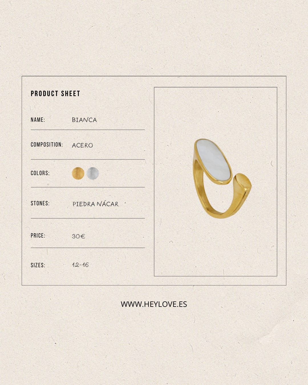 heylove ANILLOS ANILLO BIANCA