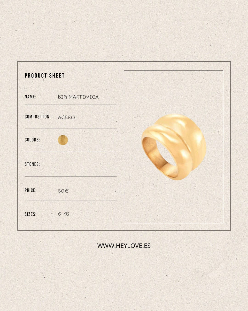 heylove ANILLOS ANILLO BIG MARTINICA