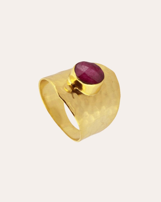 heylove ANILLOS ANILLO BIG RED STONE
