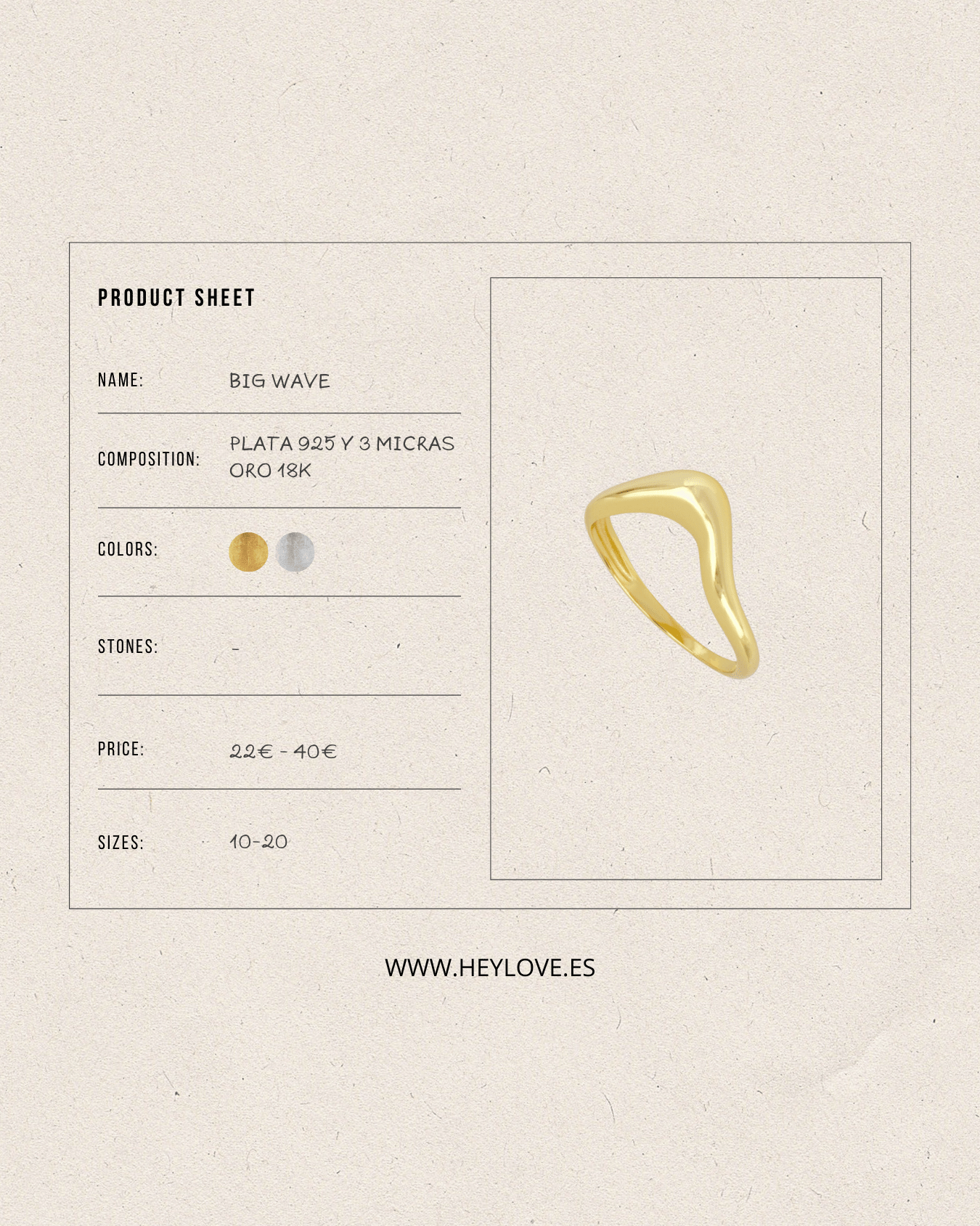 heylove ANILLOS ANILLO BIG WAVE
