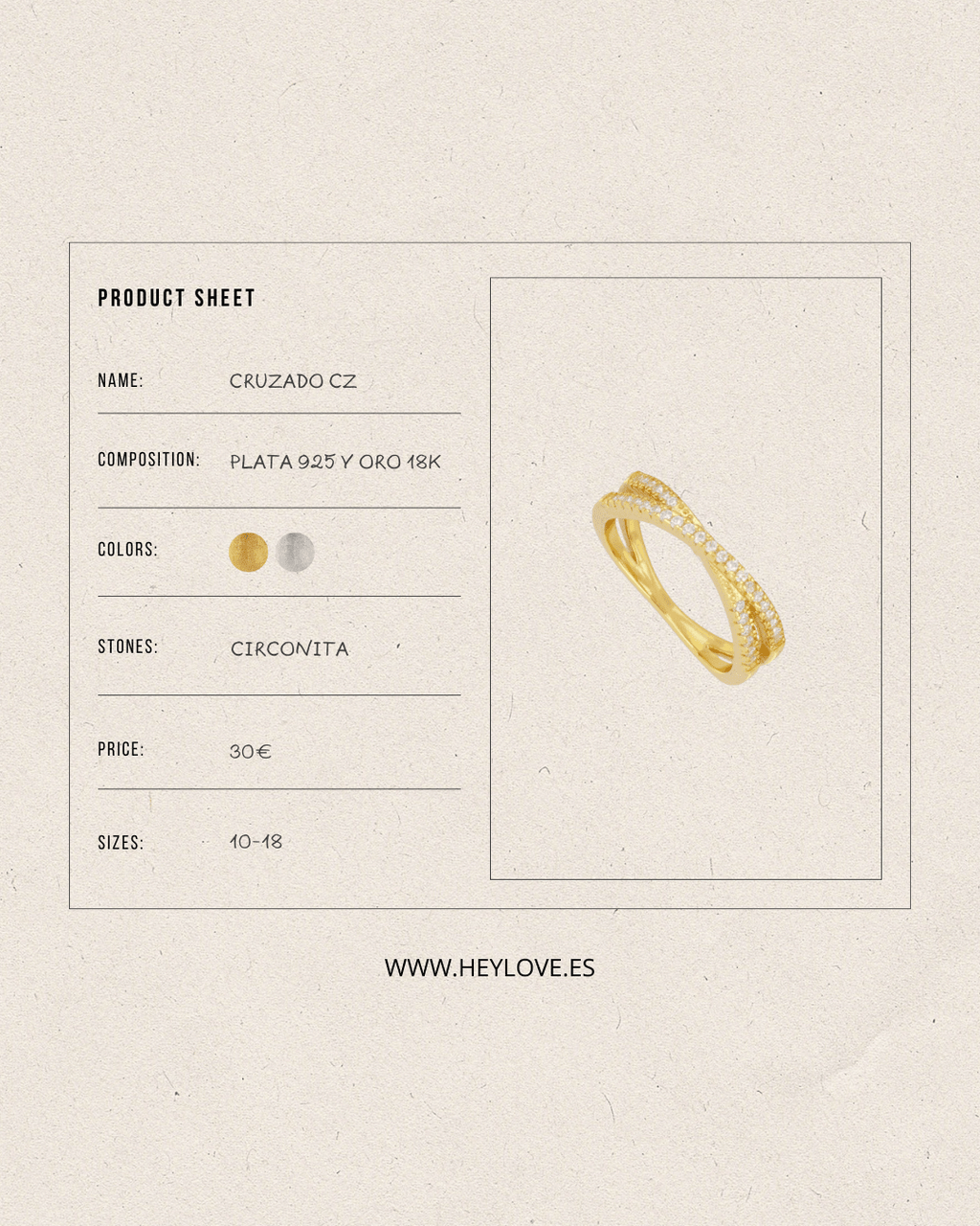 heylove ANILLOS ANILLO CRUZADO CZ