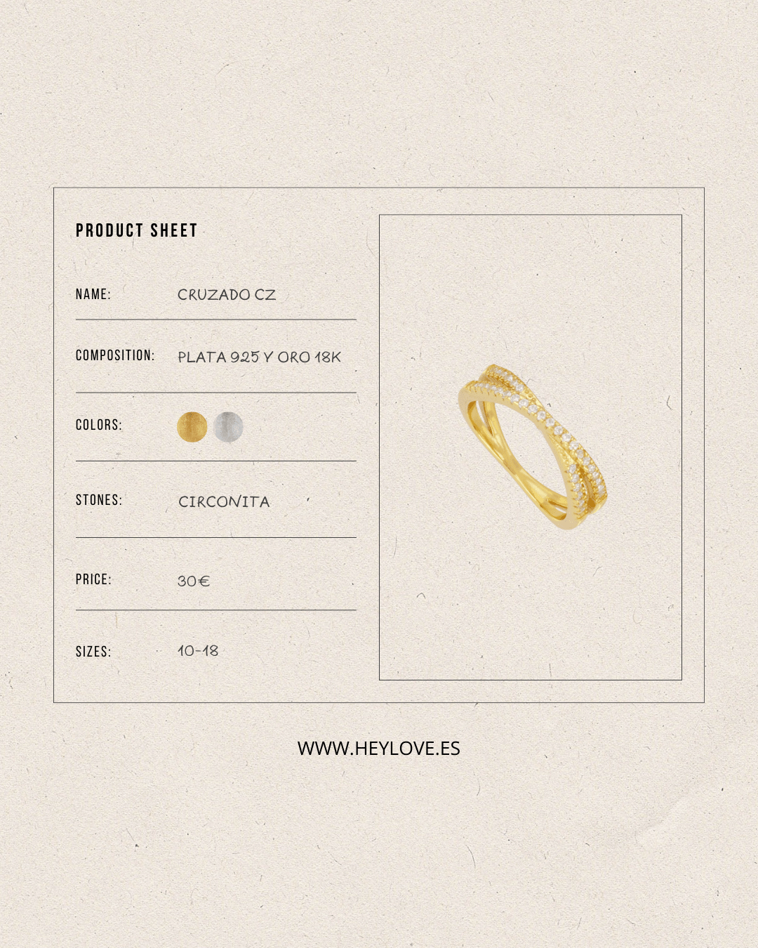 heylove ANILLOS ANILLO CRUZADO CZ