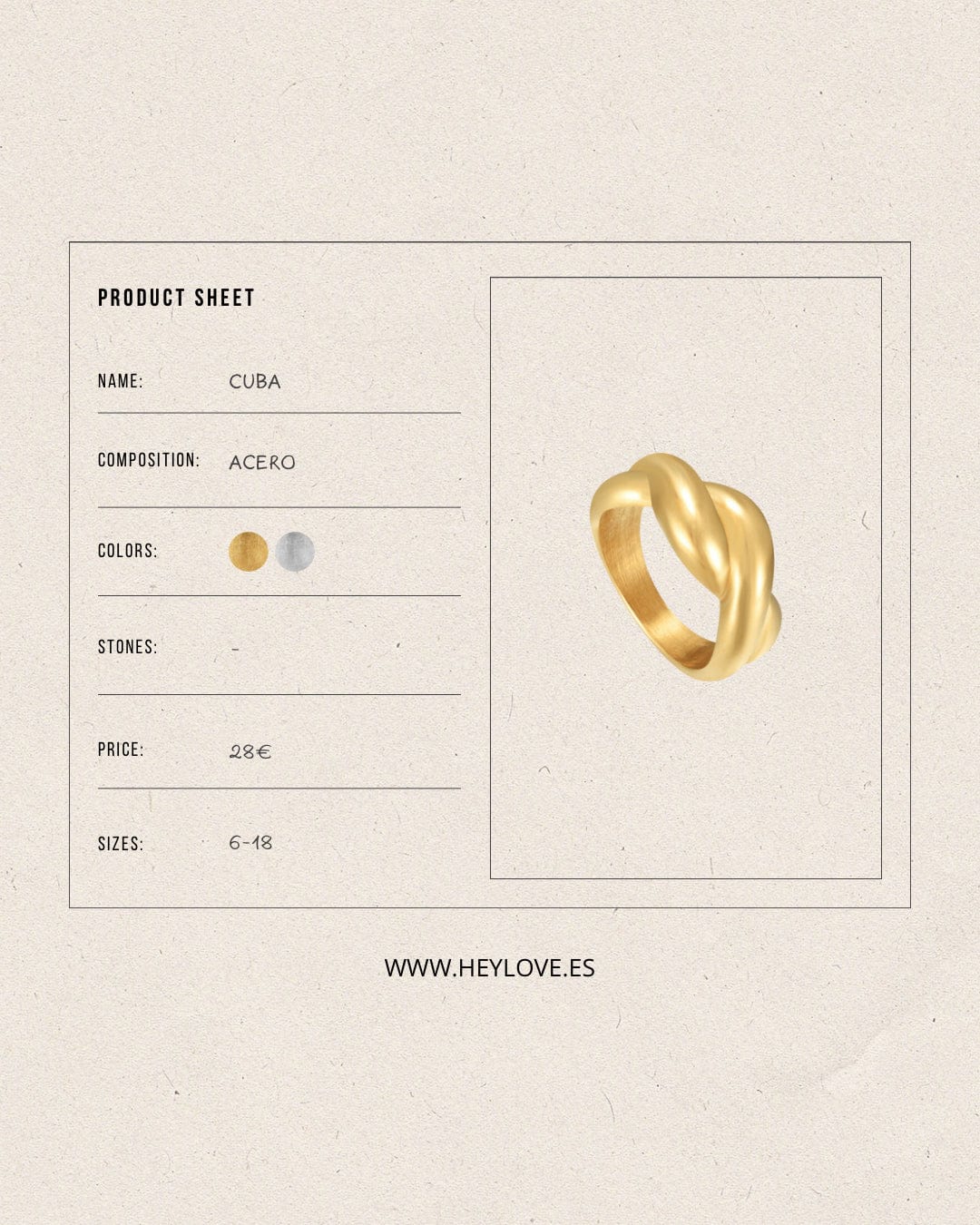heylove ANILLOS ANILLO CUBA