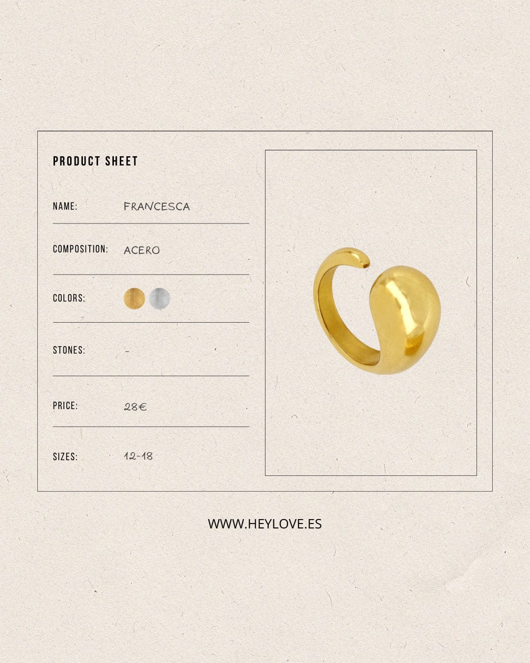 heylove ANILLOS ANILLO FRANCESCA