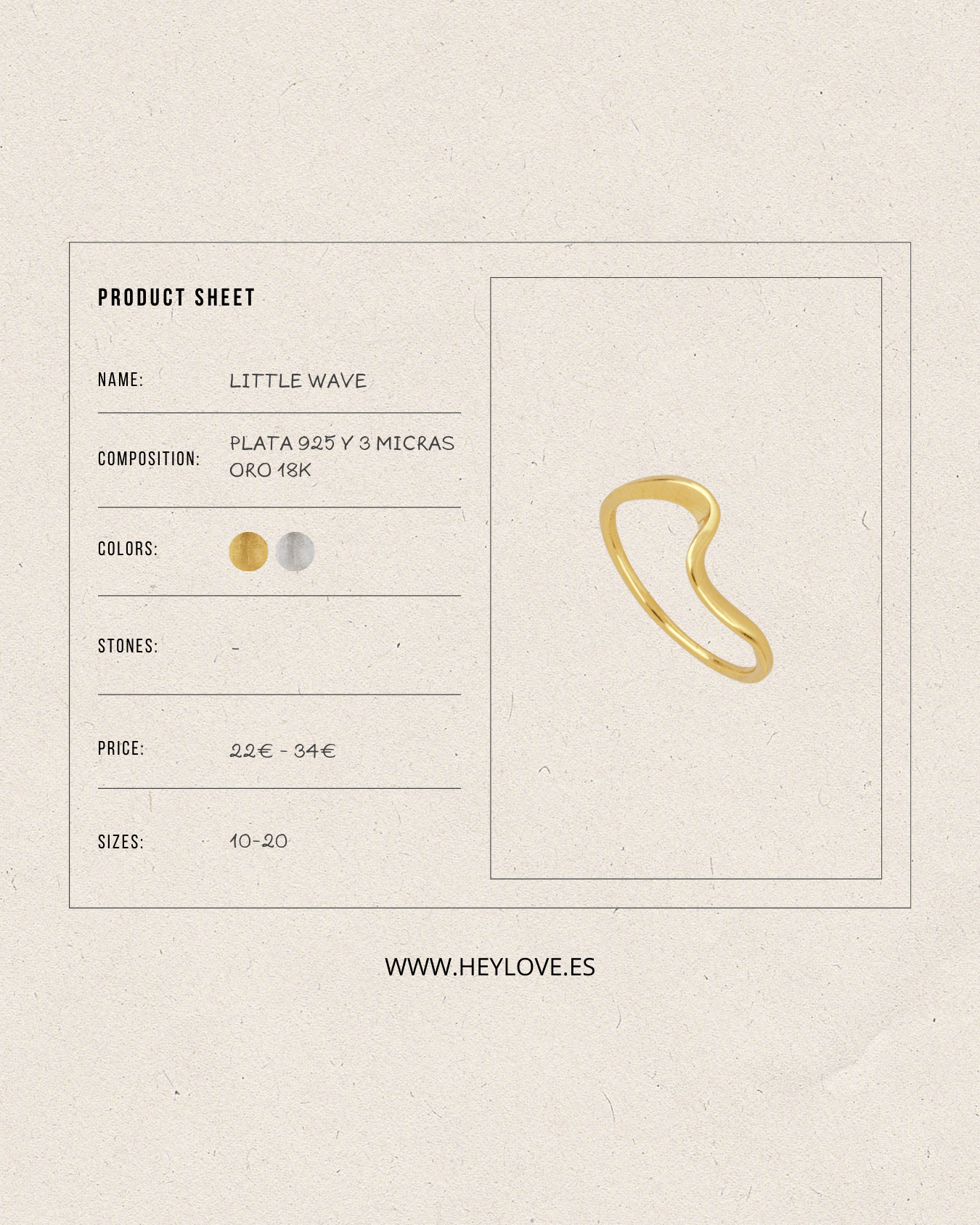 heylove ANILLOS ANILLO LITTLE WAVE