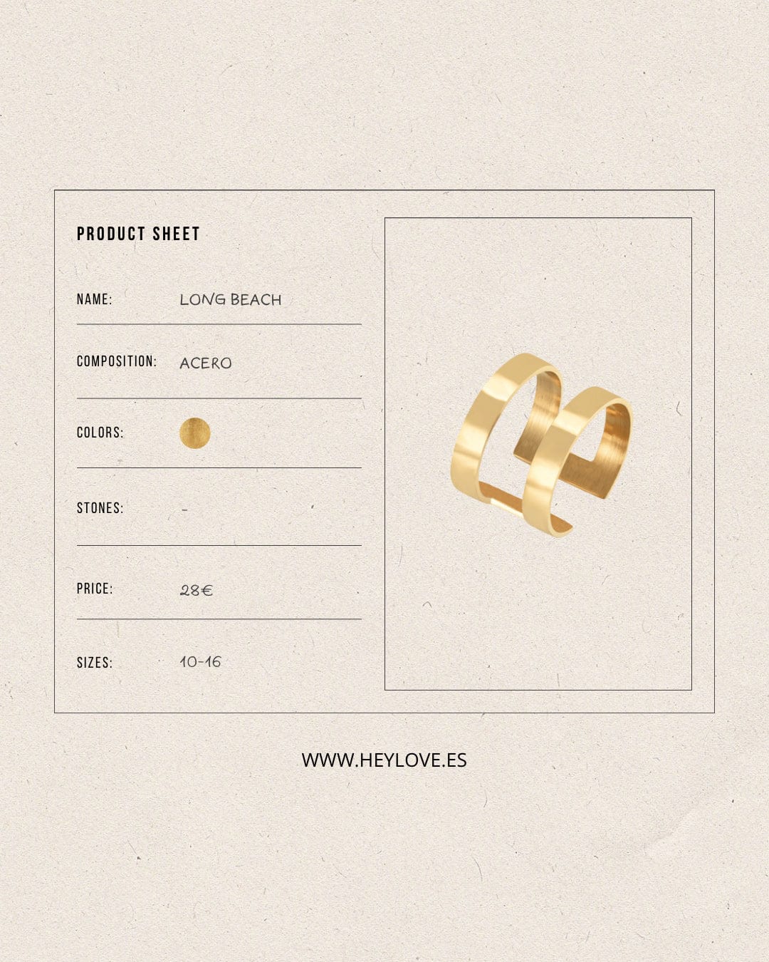 heylove ANILLOS ANILLO LONG BEACH