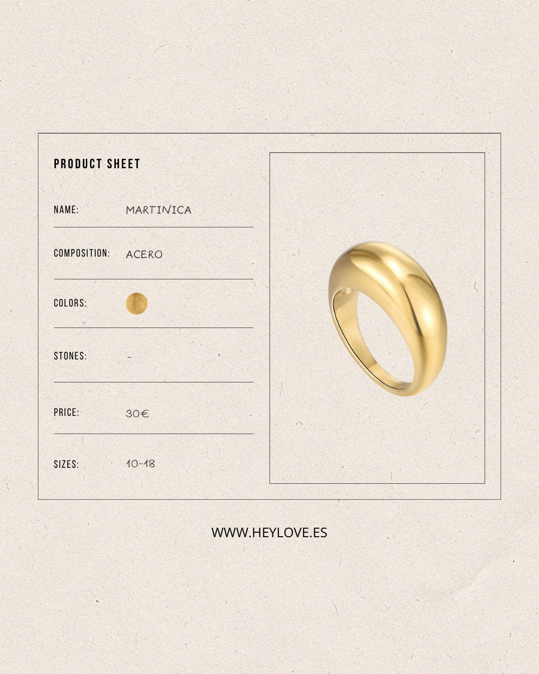 heylove ANILLOS ANILLO MARTINICA