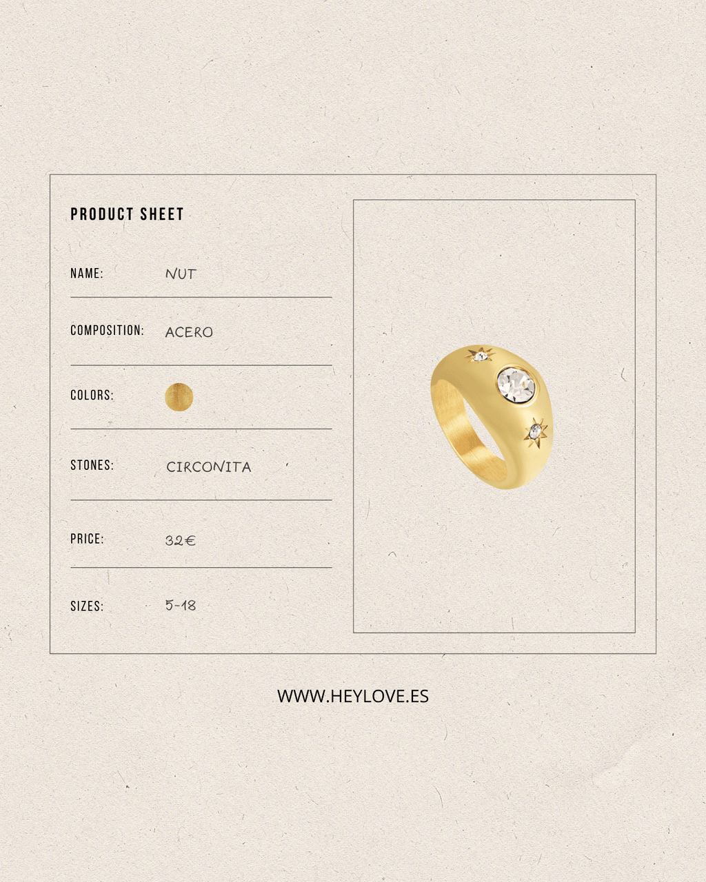 heylove ANILLOS ANILLO NUT