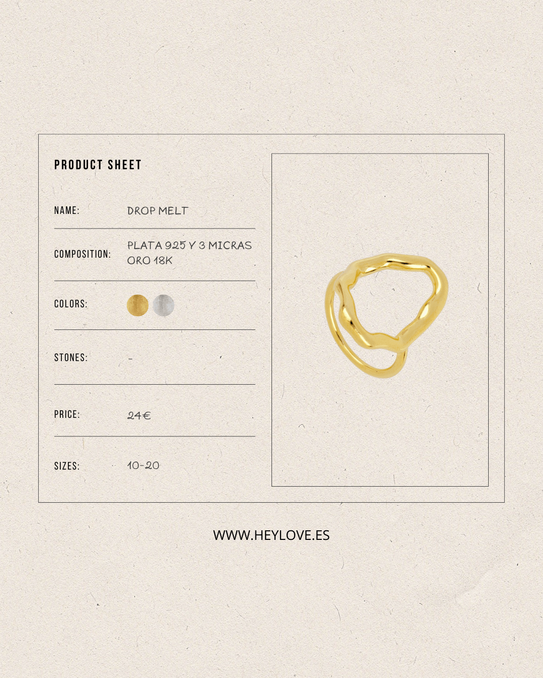 heylove ANILLOS ANILLO OVAL MELT