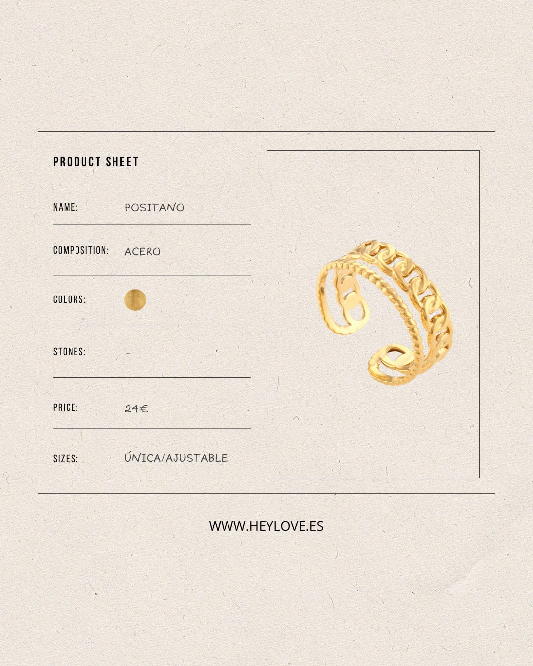 heylove ANILLOS ANILLO POSITANO