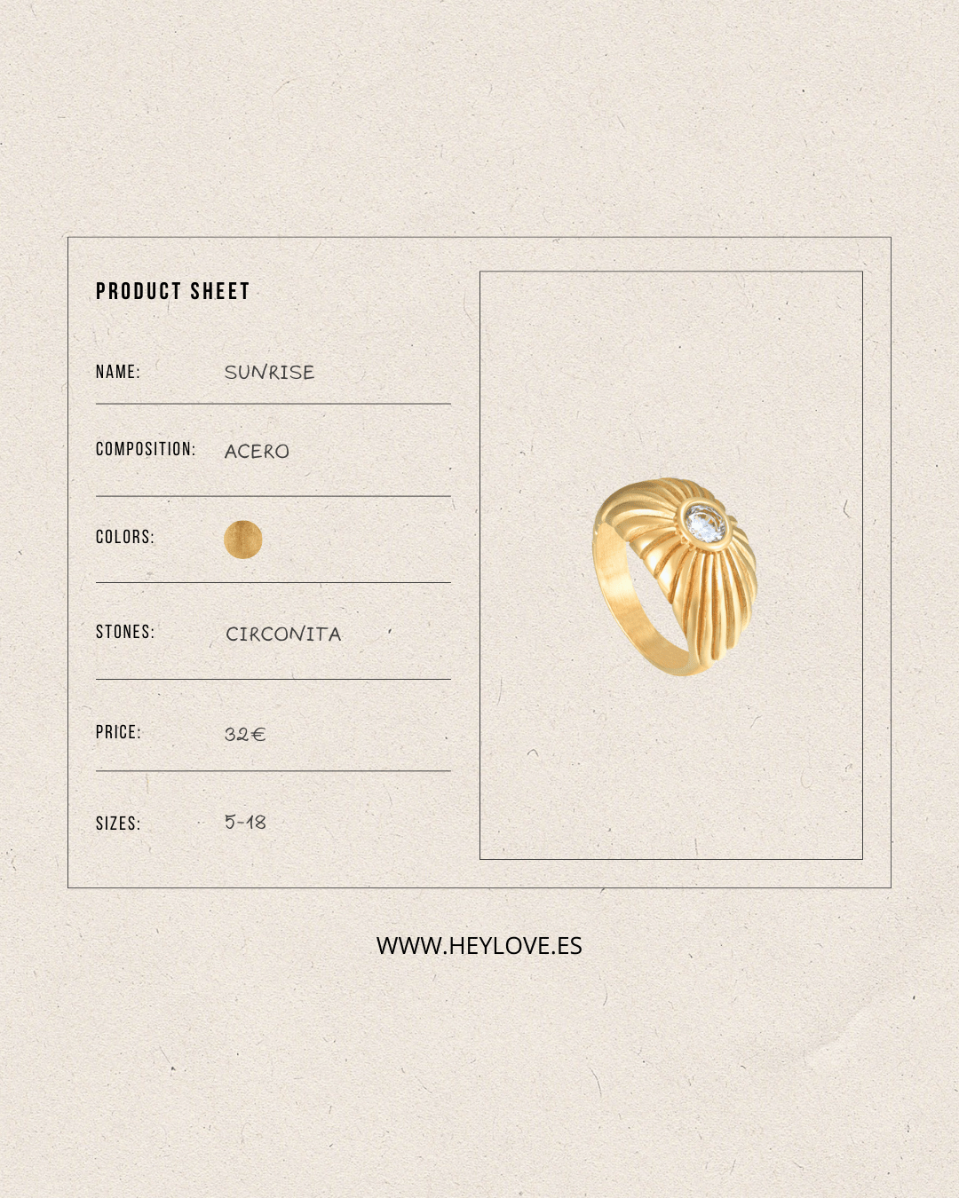heylove ANILLOS ANILLO SUNRISE