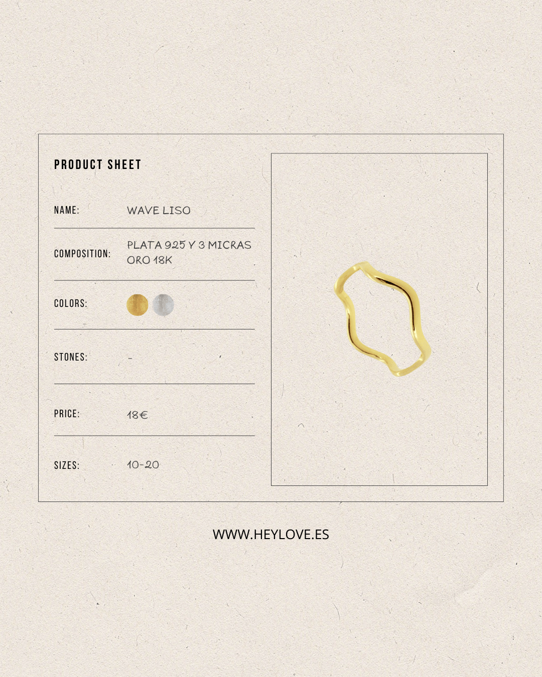 heylove ANILLOS ANILLO WAVE LISO