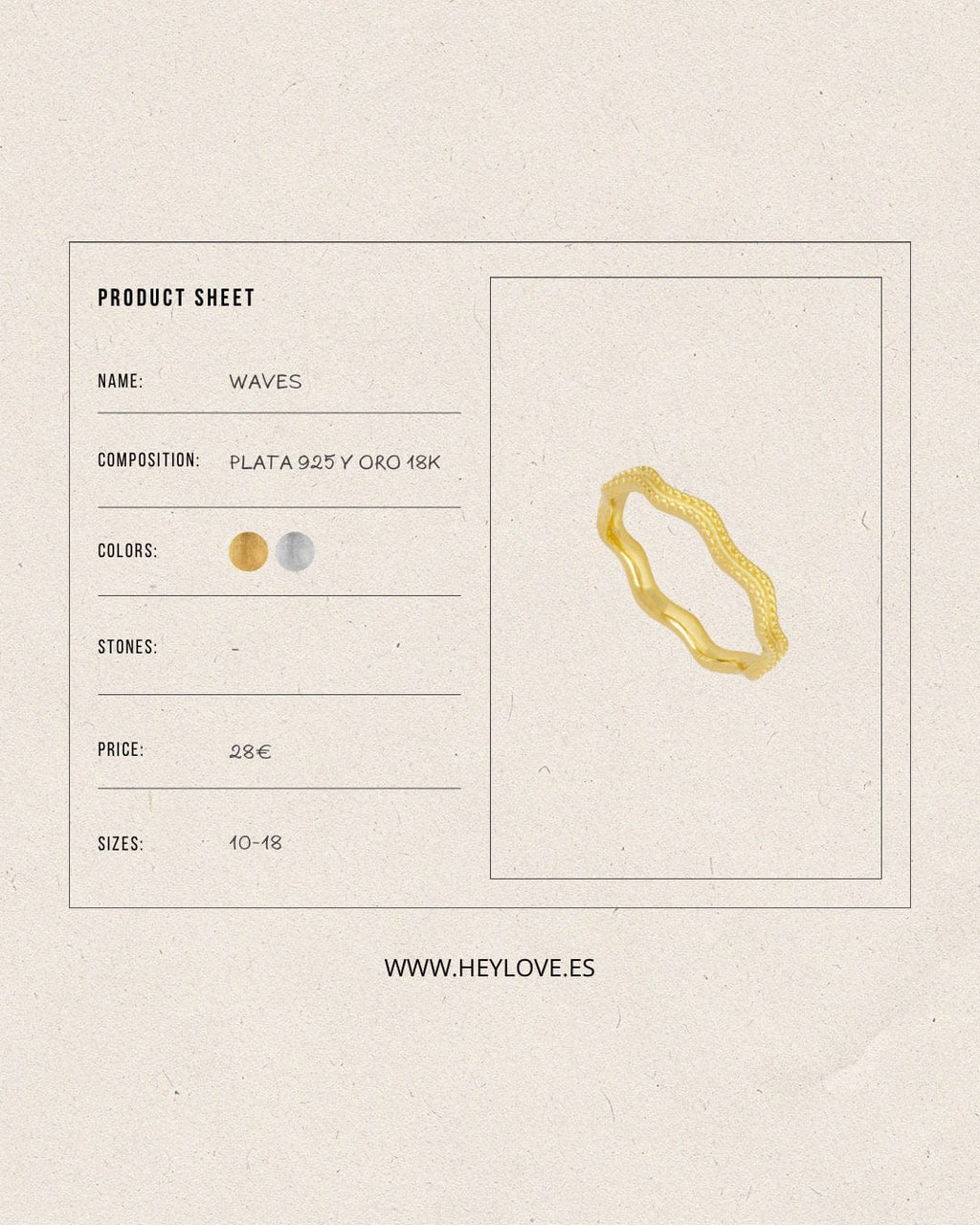heylove ANILLOS ANILLO WAVES