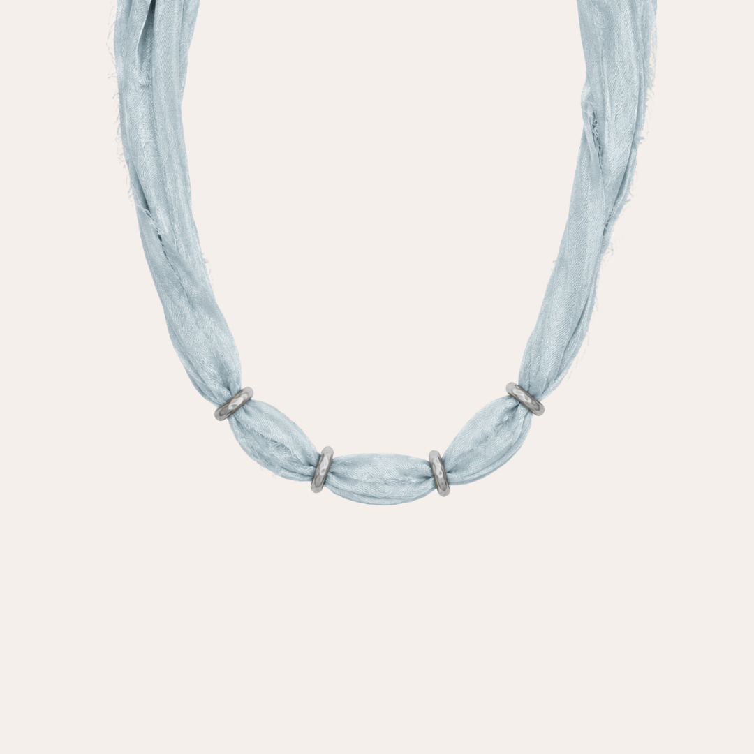 heylove COLLAR SEDA PARA PERSONALIZAR CELESTE