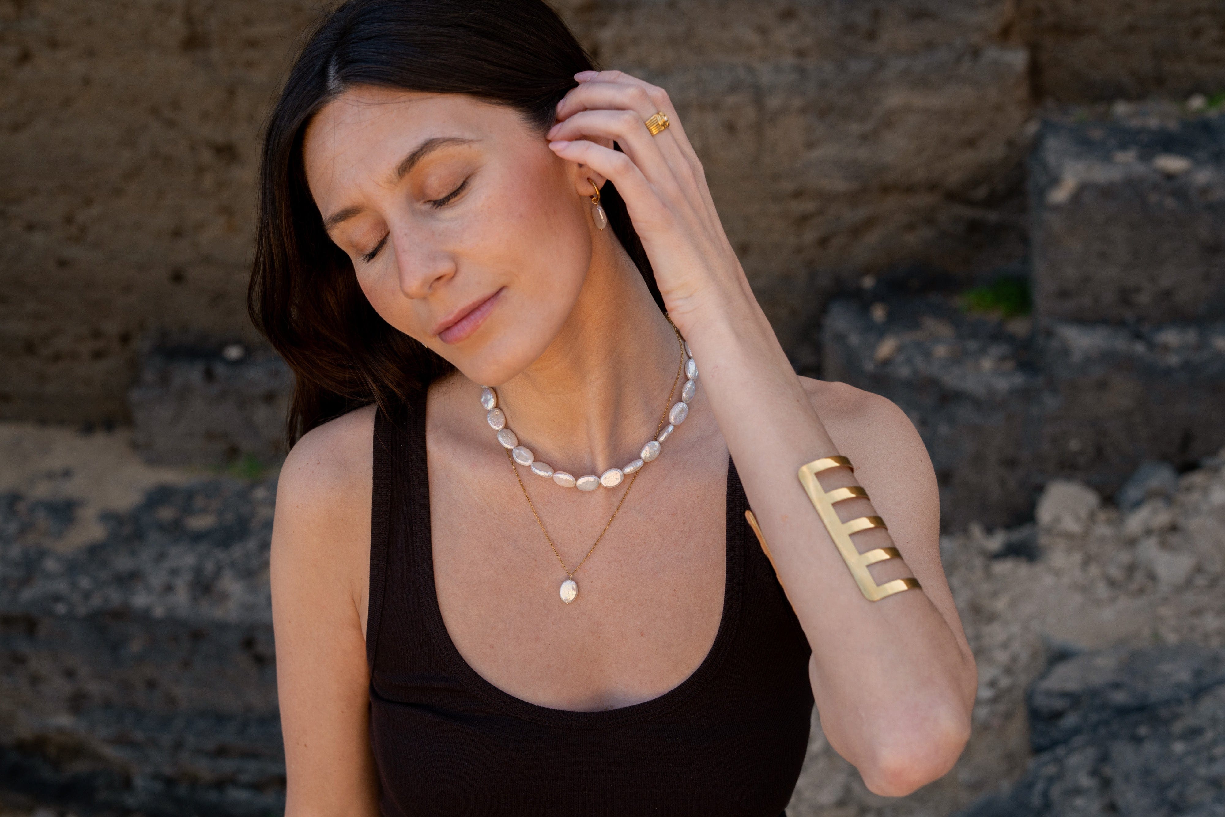 heylove COLLARES CADENA ACERO PERLA