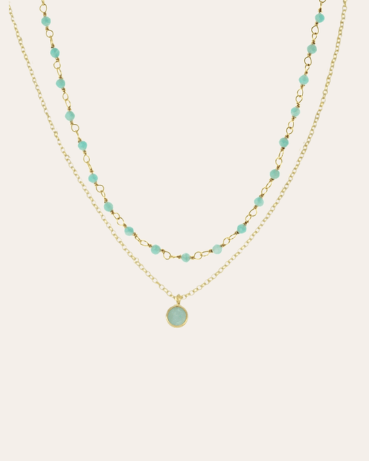 heylove COLLARES COLLAR DOBLE AMAZONITA