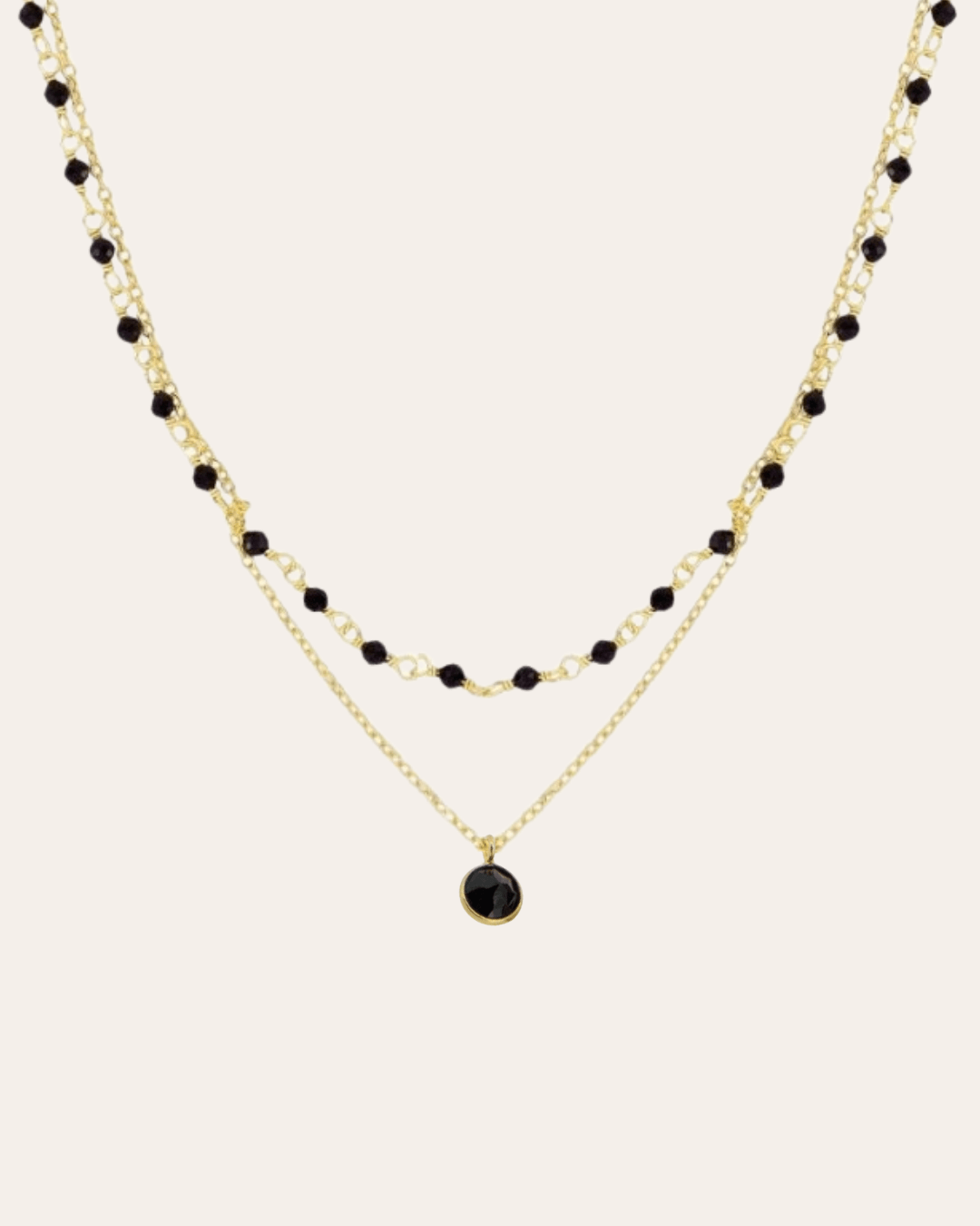 heylove COLLARES COLLAR DOBLE ESPINELA NEGRA