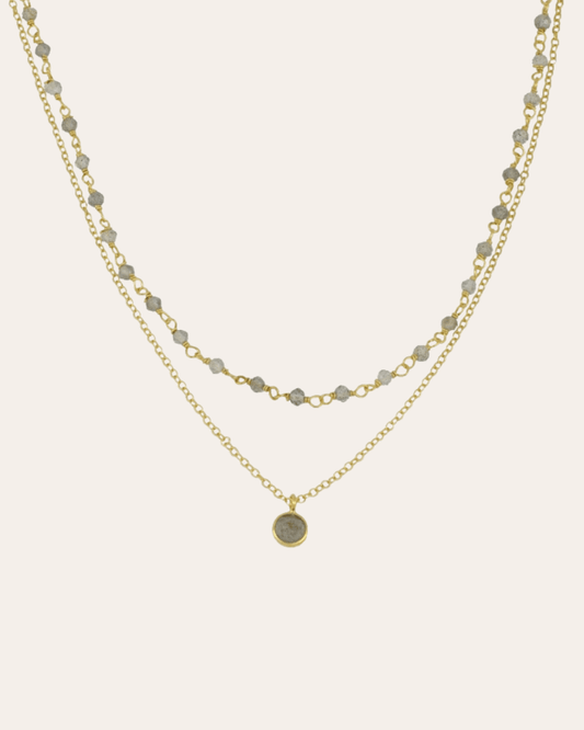heylove COLLARES COLLAR DOBLE LABRADORITA