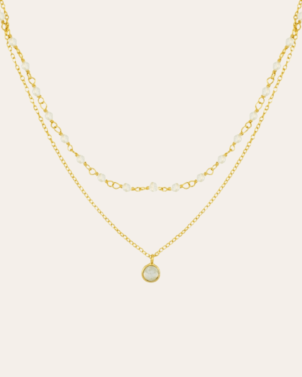 heylove COLLARES COLLAR DOBLE PIEDRA LUNA