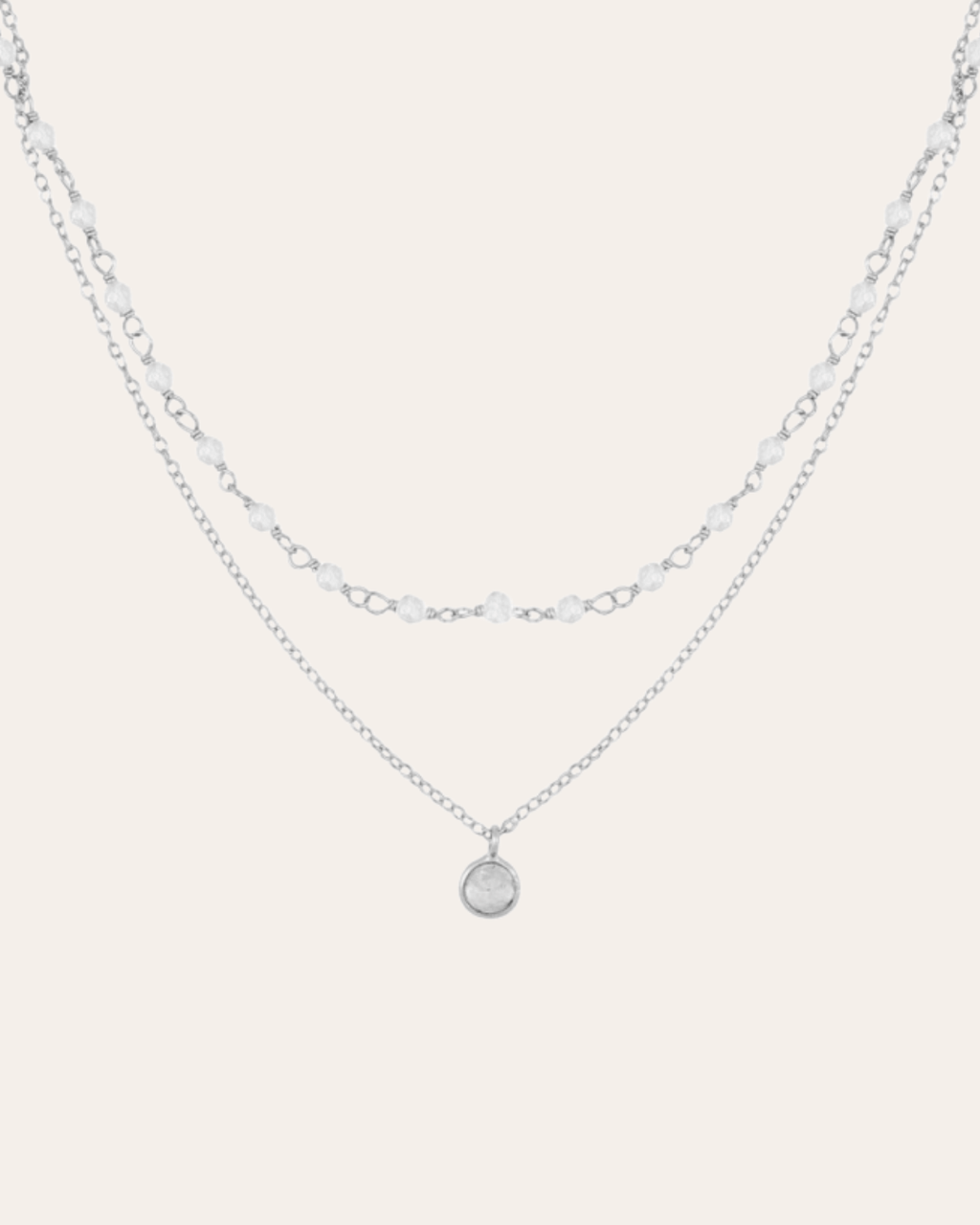 heylove COLLARES COLLAR DOBLE PIEDRA LUNA