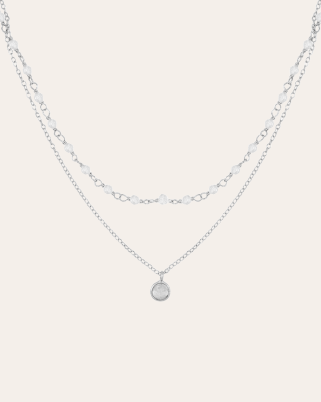 heylove COLLARES COLLAR DOBLE PIEDRA LUNA