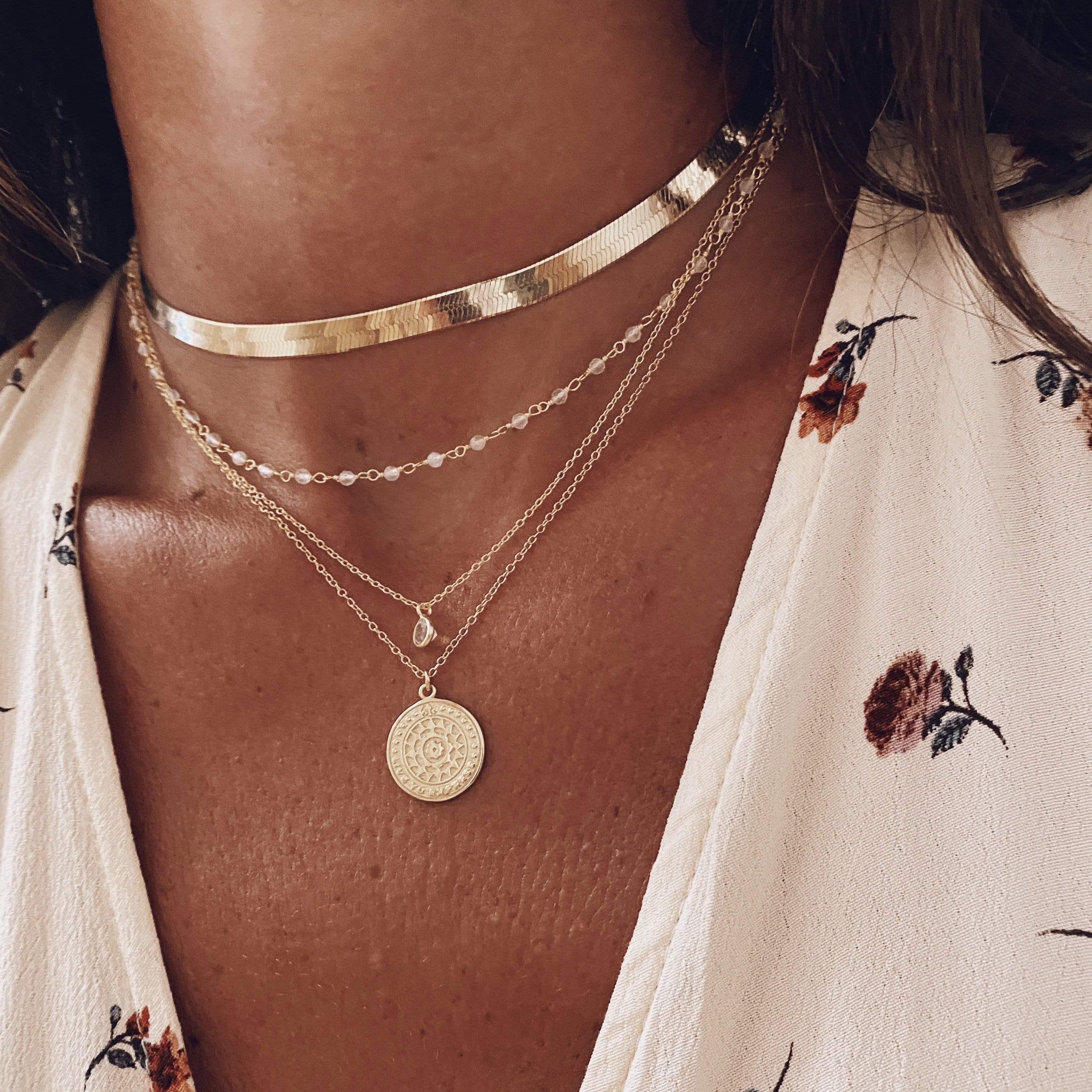 heylove COLLARES COLLAR DOBLE PIEDRA LUNA