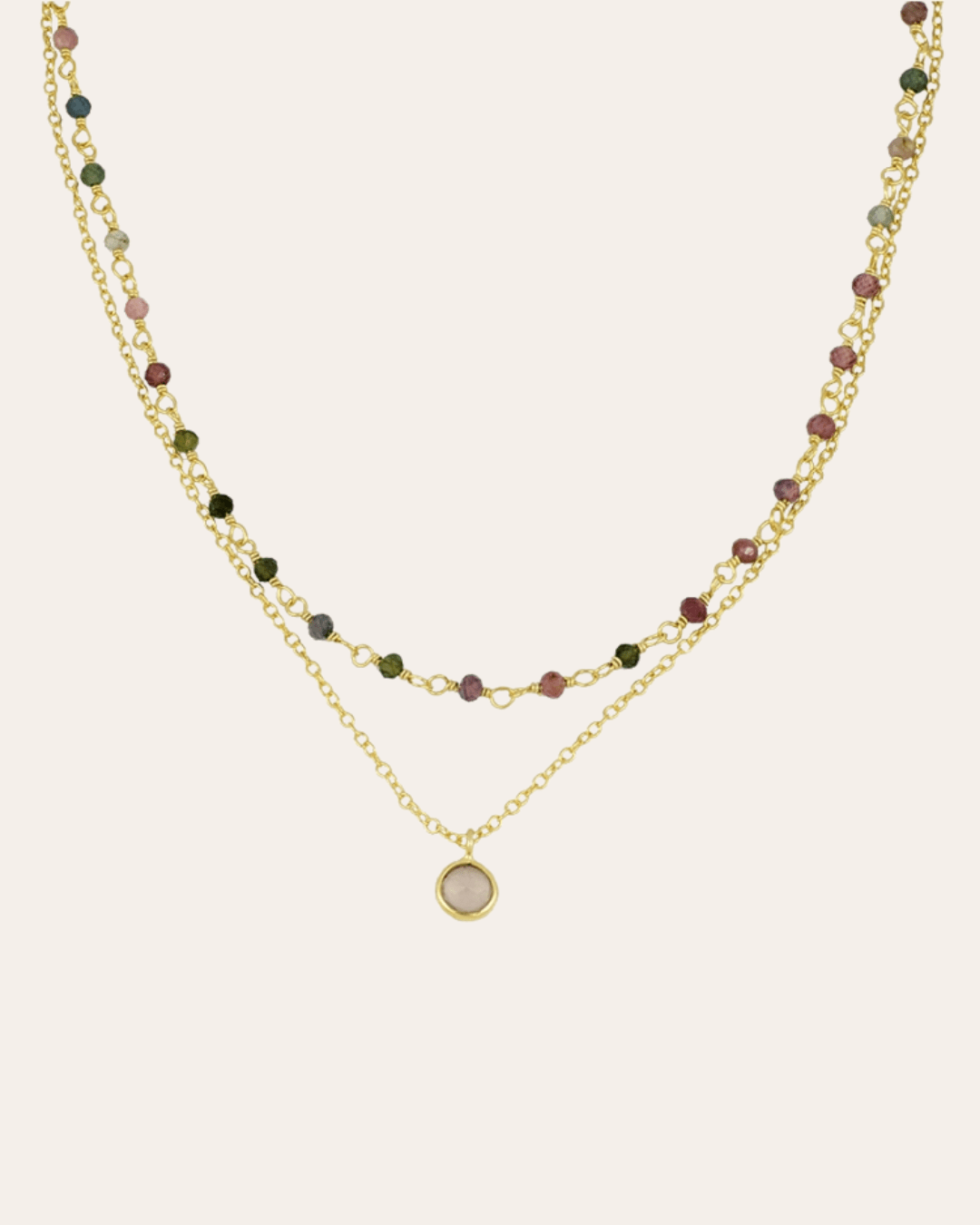 heylove COLLARES COLLAR DOBLE TURMALINA