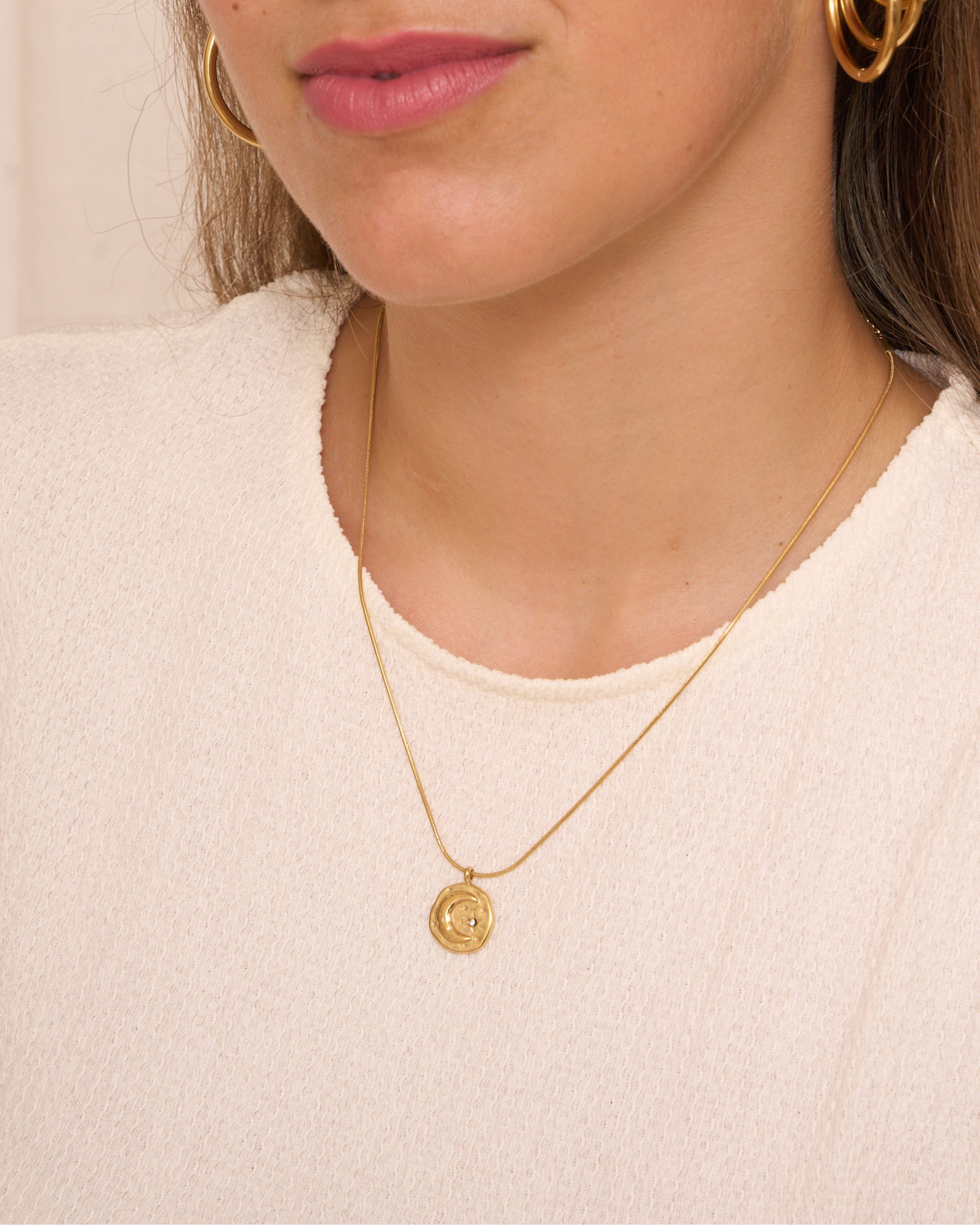 heylove COLLARES COLLAR LUNA Y ESTRELLA ACERO